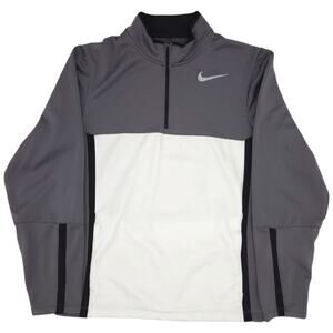 Nike Golf Jacket Mens Small Gray White Pullover 1/4 Zip Standard Therma Fit